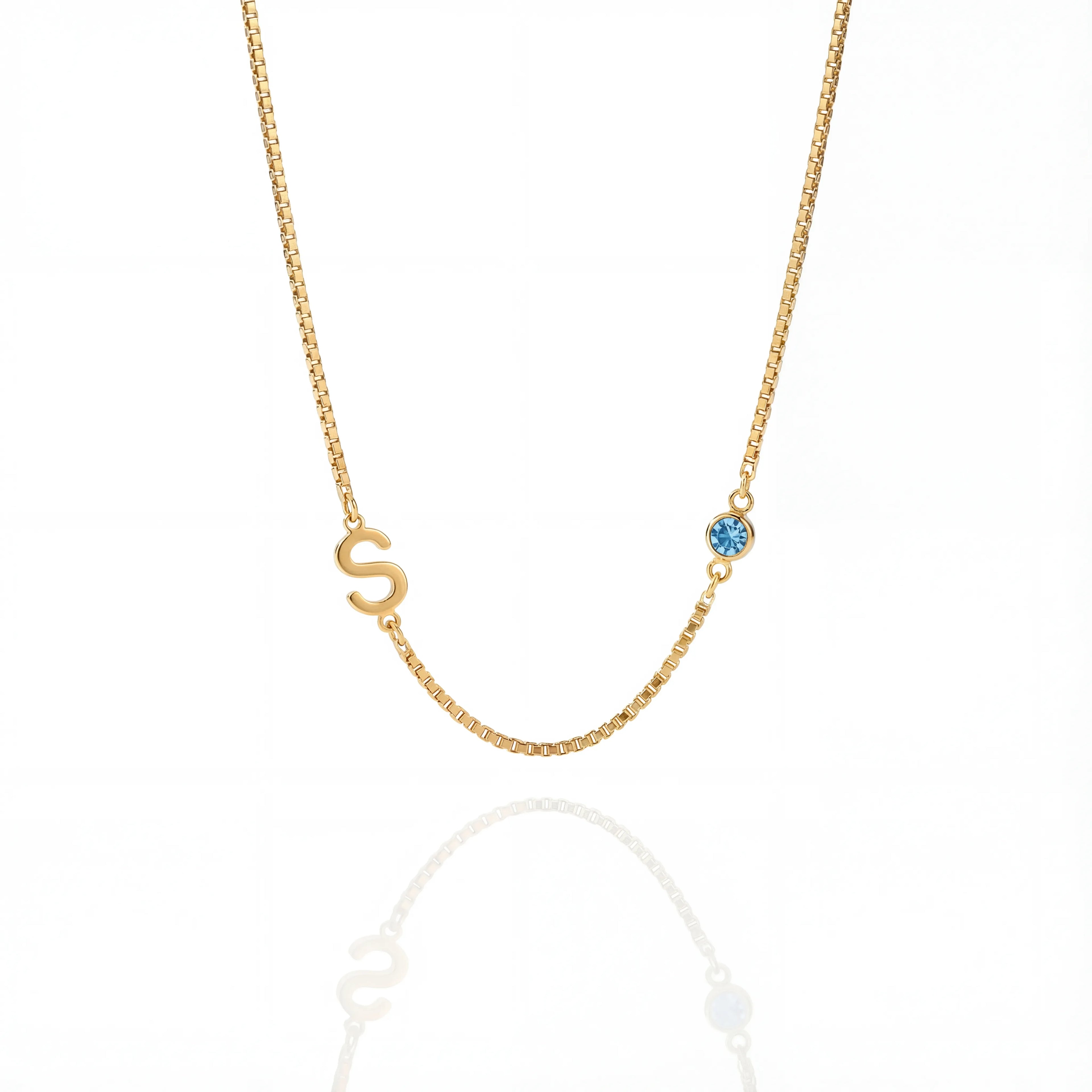 قلادة مخصصة بالحرف الأول وحجر الميلاد