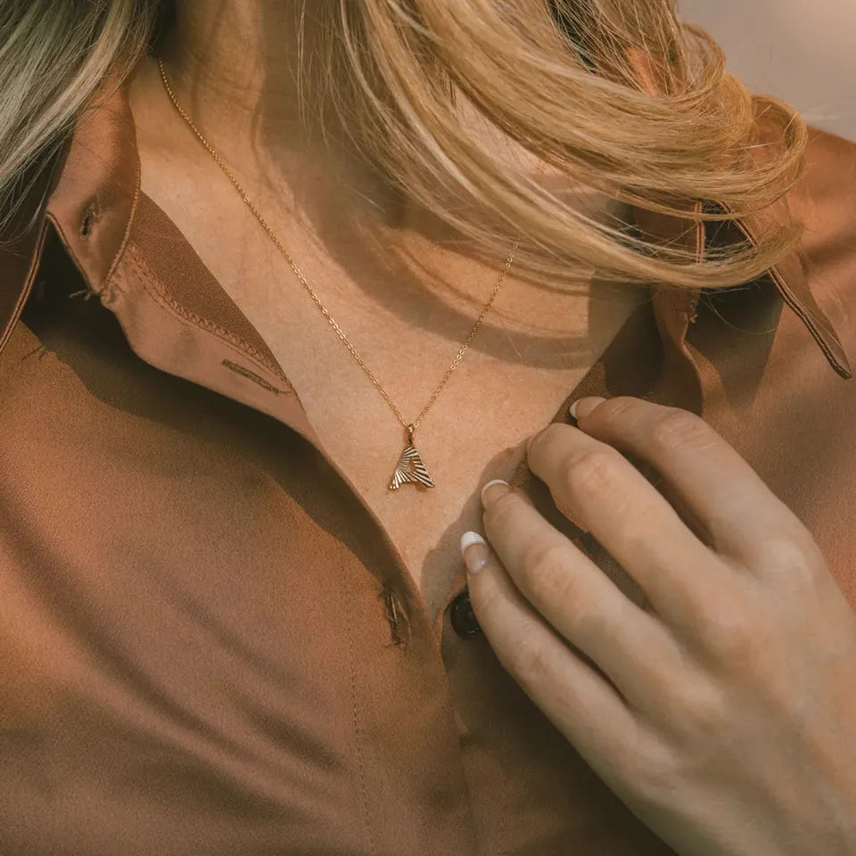 Textured Initial Necklace