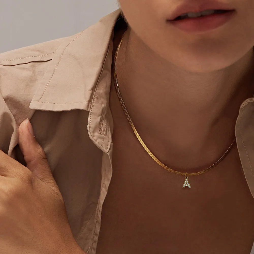 Pavé Initial Necklace