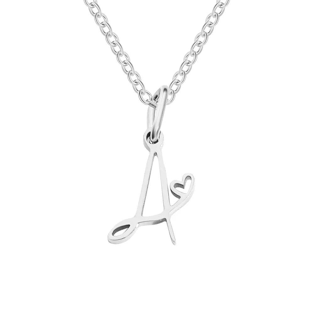 Cursive Letter Charm Necklace