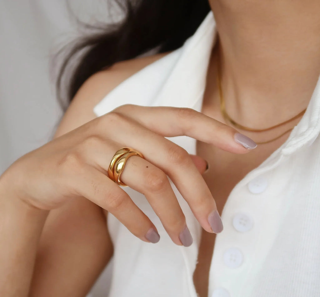 Organic Wave Ring Set