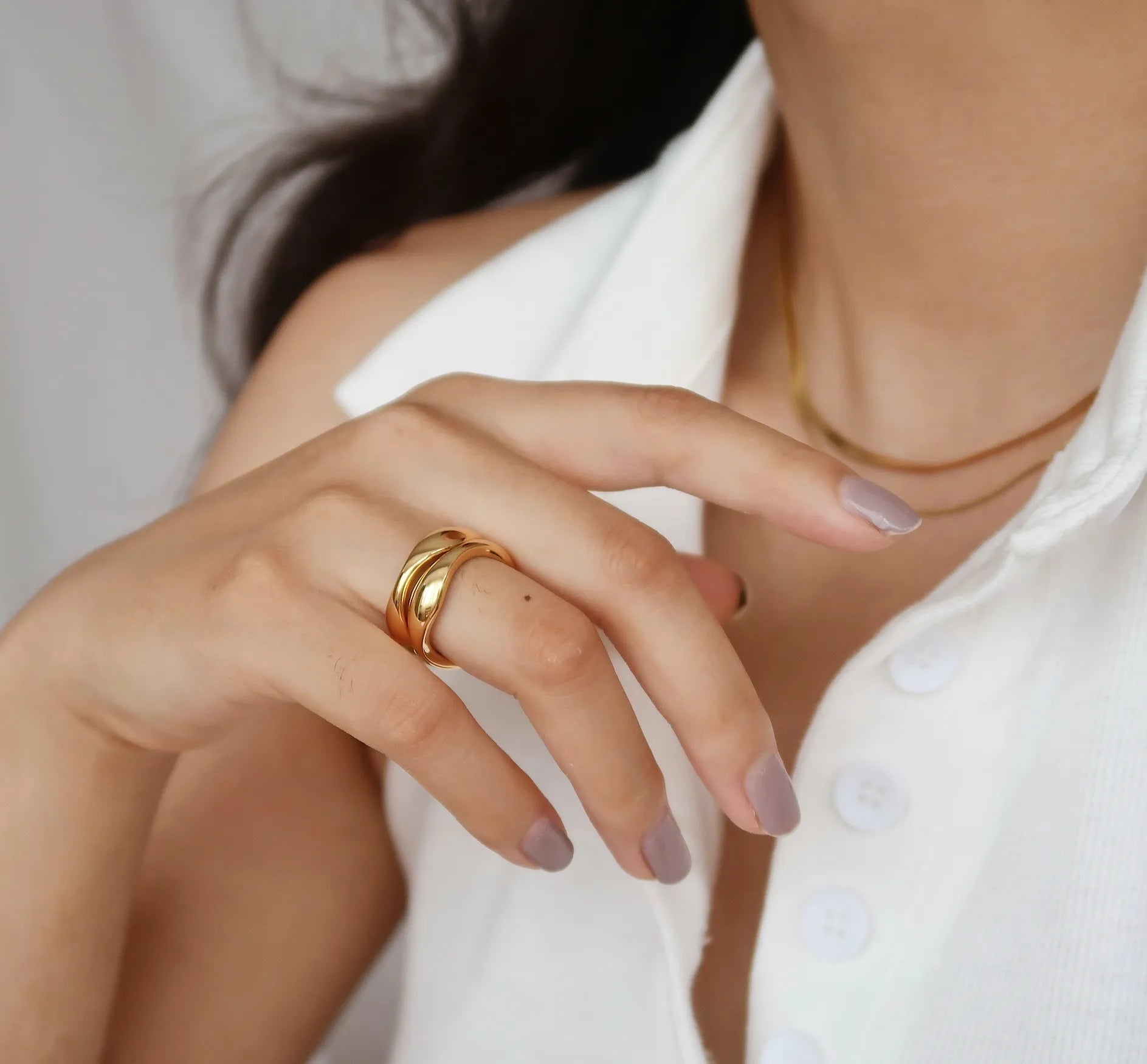 Organic Wave Ring Set