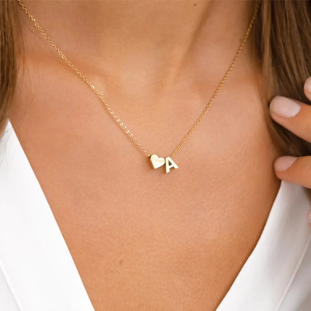 Heart Initial Necklace