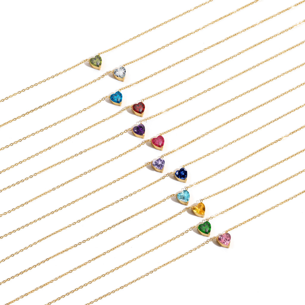 Heart Birthstone Necklace