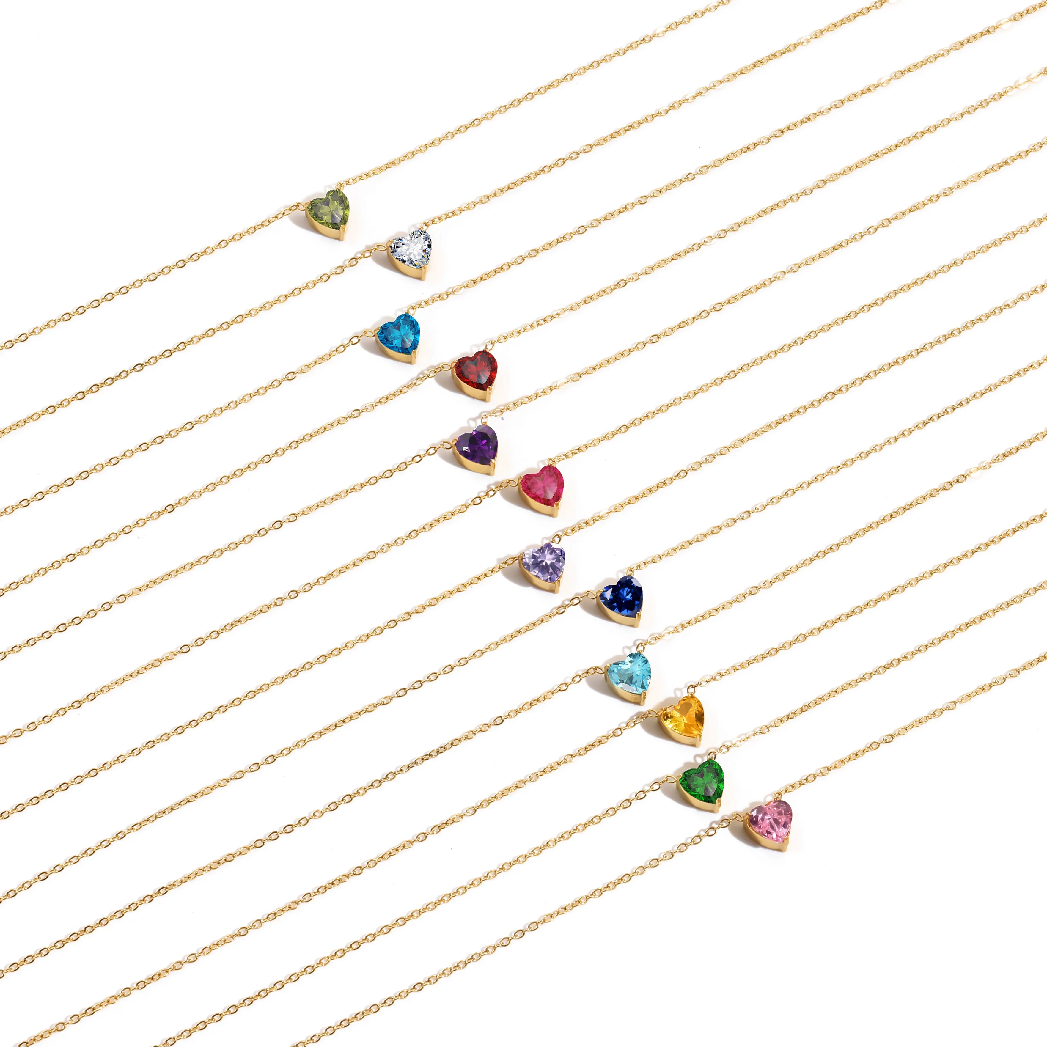 Heart Birthstone Necklace