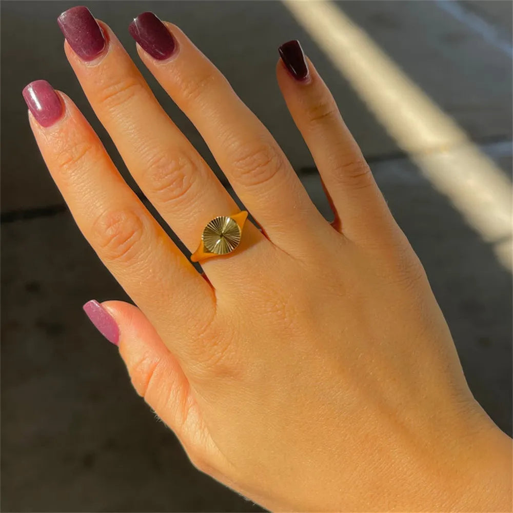 Sunburst Signet Ring