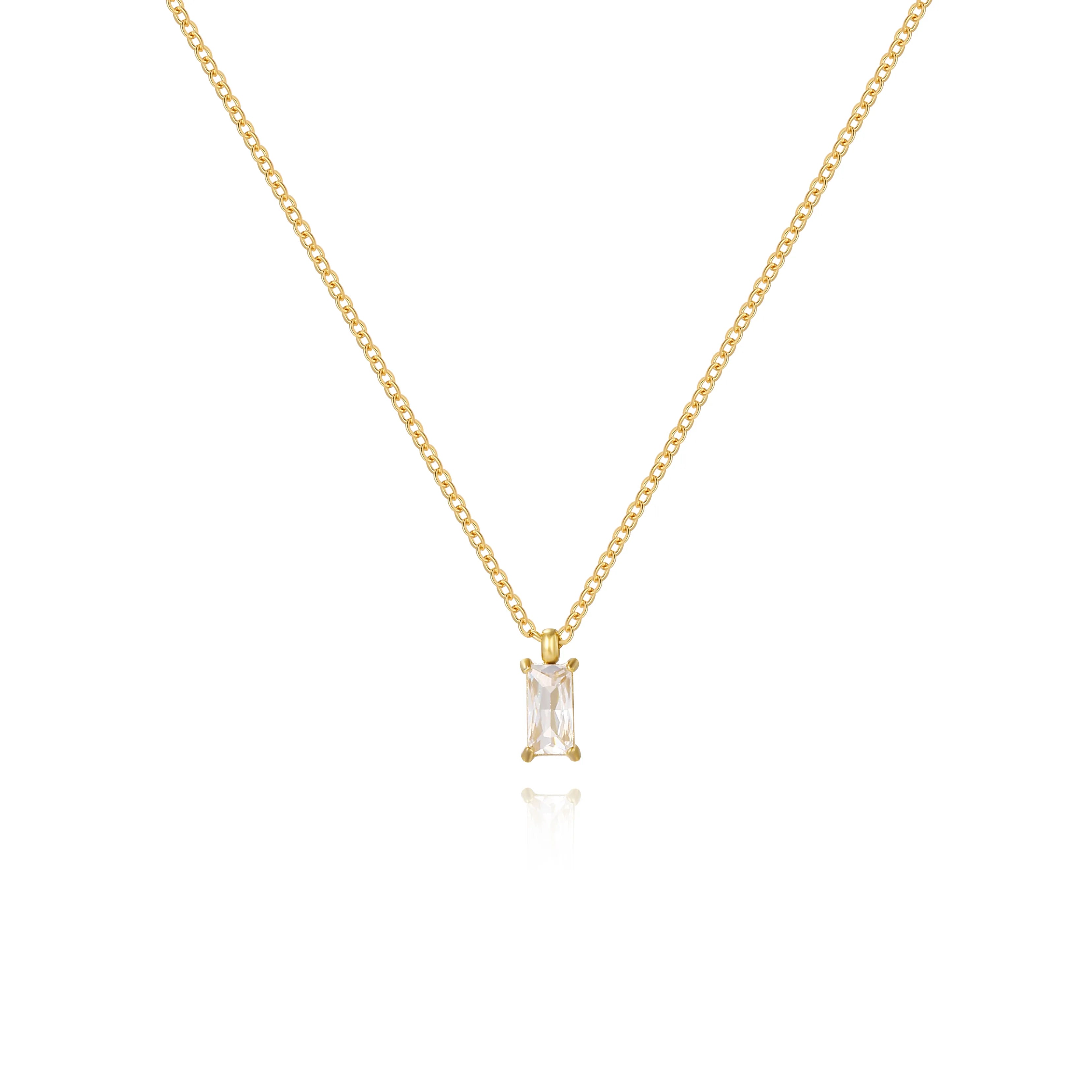 Rectangular Crystal Necklace