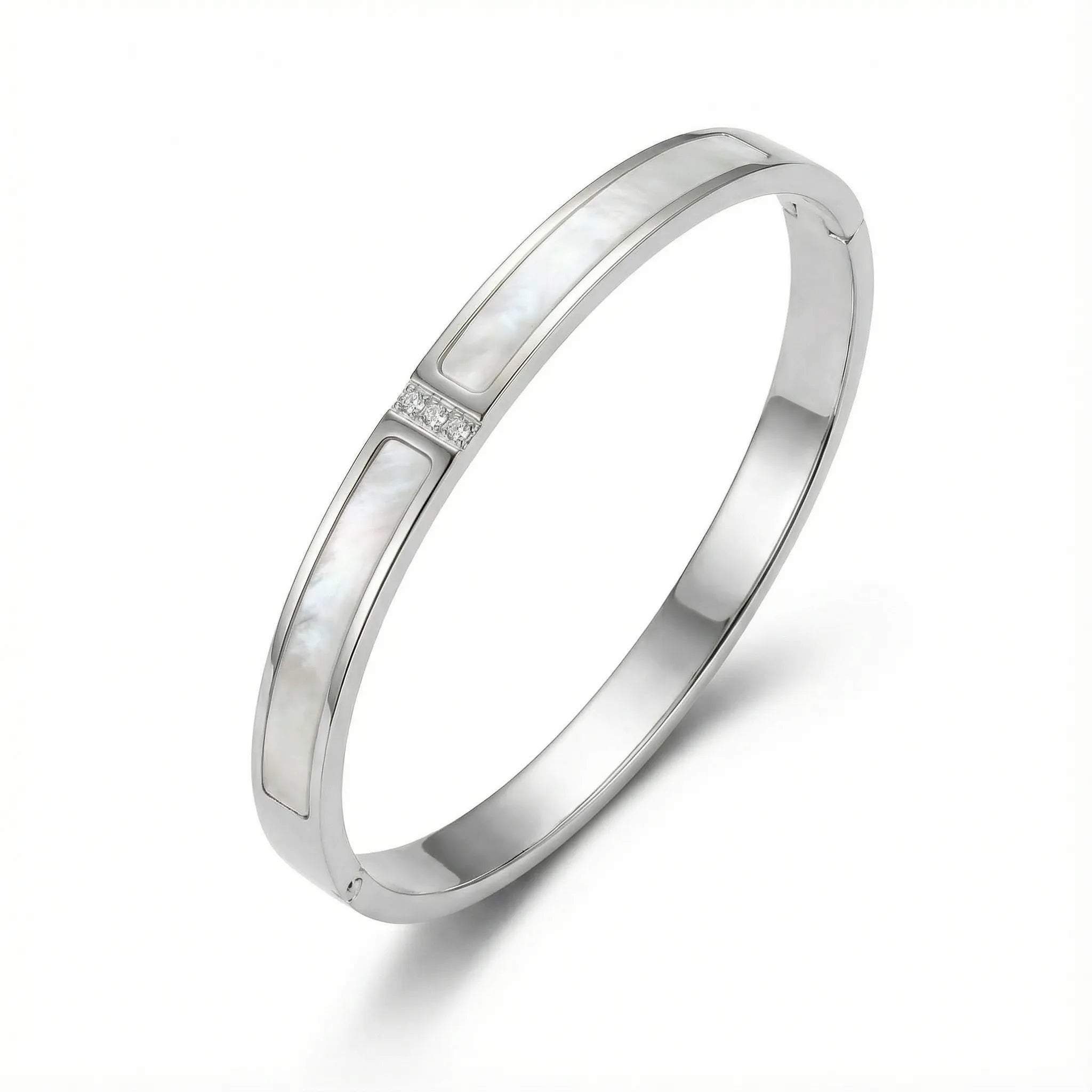Slim Shell Inlay Bangle Bracelet